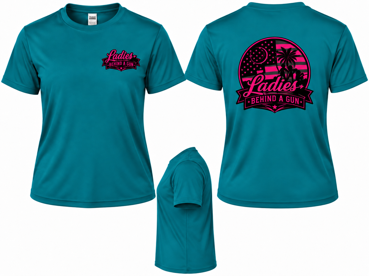 Short Sleeve Ladies Behind A Gun T-Shirt