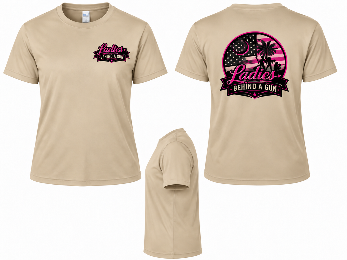 Short Sleeve Ladies Behind A Gun T-Shirt
