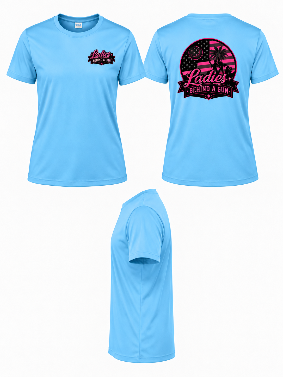 Short Sleeve Ladies Behind A Gun T-Shirt